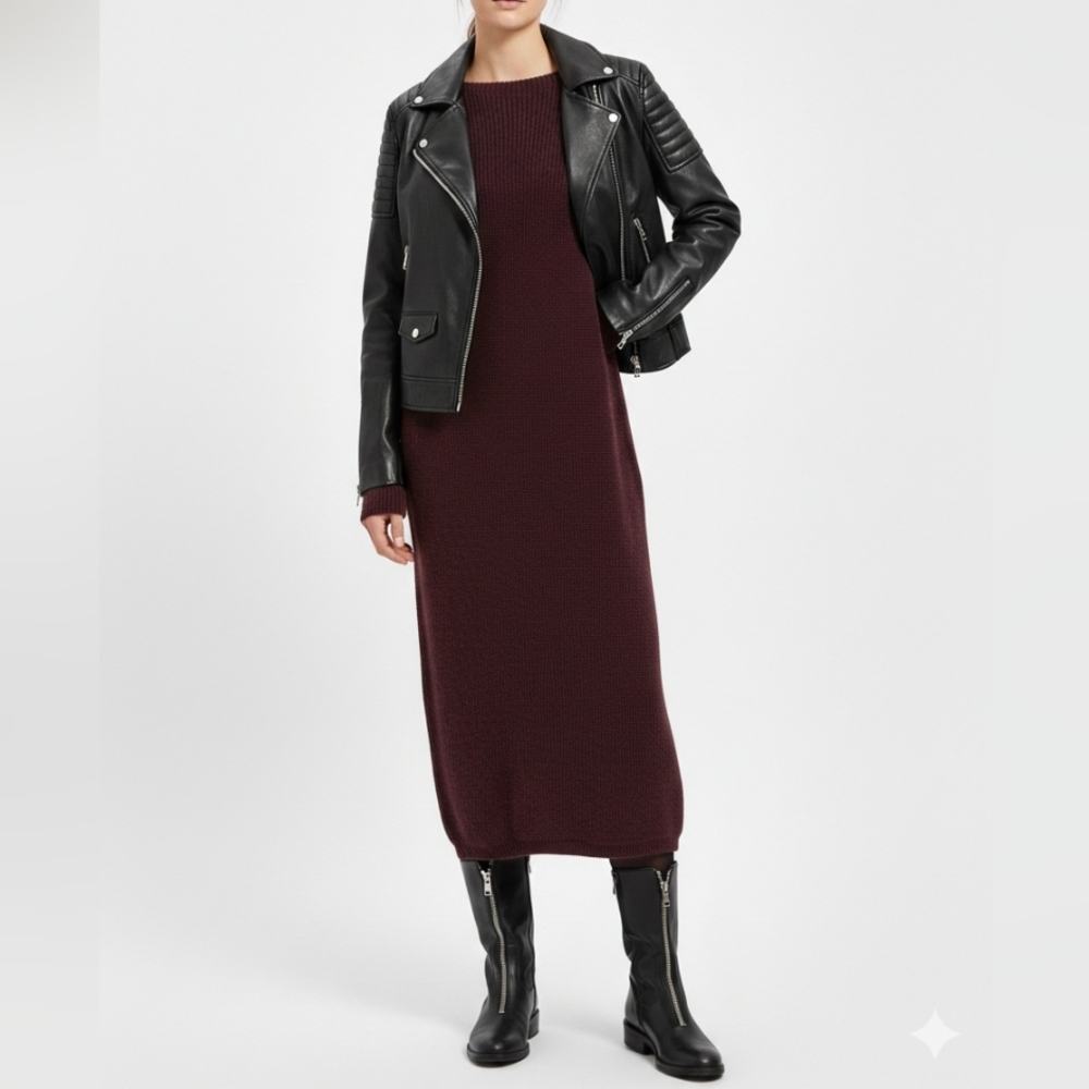 Vintage D.D. Sloane Chunky Knit Midi Sweater Dress